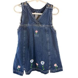 Gap/ Gymboree Vtg Girls denim jeans size 3t autumn flowers dress